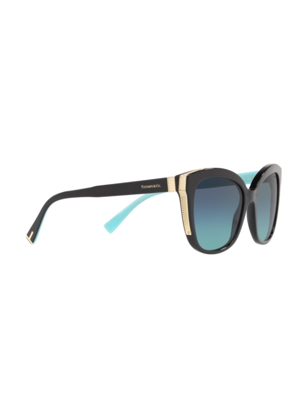 New in Box Tiffany & Co. Black Frame Gradient Blue-Green Women's Sunglasses